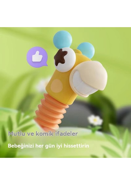 Bebek Yapboz Eğlenceli Parmak Çekme Sevinç Oyuncak Silikon Isırık Aydınlanma Erken Eğitim Zürafa Çekme Sevinç Oyuncak (Yurt Dışından)