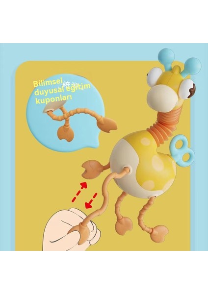 Bebek Yapboz Eğlenceli Parmak Çekme Sevinç Oyuncak Silikon Isırık Aydınlanma Erken Eğitim Zürafa Çekme Sevinç Oyuncak (Yurt Dışından)