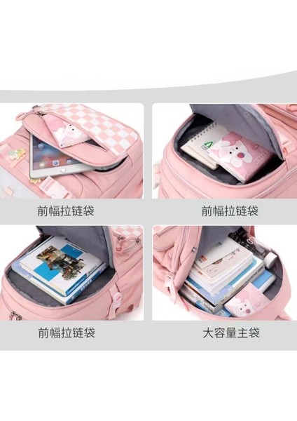 2024 Bahar Yeni Öğrenci Sırt Çantası Okul Çantası Basit Kore Tarzı Sırt Çantası Kadın Seyahat Eğlence Çantası (Yurt Dışından) modelleri