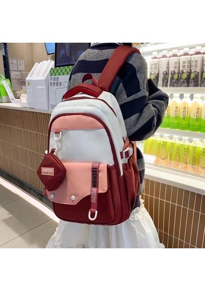 2024 Bahar Yeni Öğrenci Sırt Çantası Okul Çantası Basit Kore Tarzı Sırt Çantası Kadın Seyahat Eğlence Çantası (Yurt Dışından) fiyatları