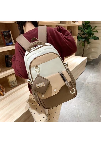 2024 Bahar Yeni Öğrenci Sırt Çantası Okul Çantası Basit Kore Tarzı Sırt Çantası Kadın Seyahat Eğlence Çantası (Yurt Dışından) modelleri