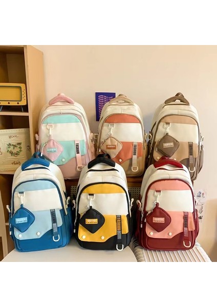 2024 Bahar Yeni Öğrenci Sırt Çantası Okul Çantası Basit Kore Tarzı Sırt Çantası Kadın Seyahat Eğlence Çantası (Yurt Dışından) fırsatları