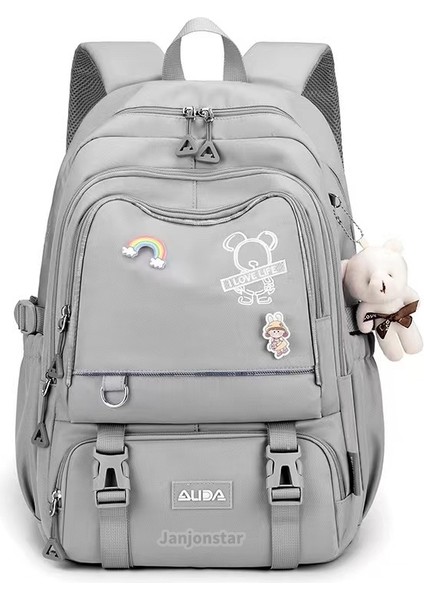 2024 Bahar Yeni Öğrenci Sırt Çantası Okul Çantası Basit Kore Tarzı Sırt Çantası Kadın Seyahat Eğlence Çantası (Yurt Dışından)