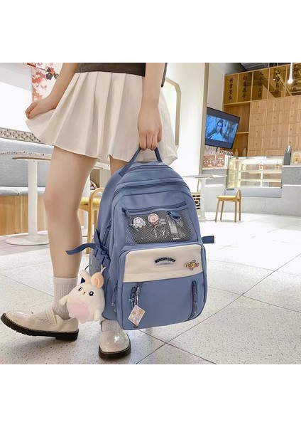 2024 Bahar Yeni Öğrenci Sırt Çantası Okul Çantası Basit Kore Tarzı Sırt Çantası Kadın Seyahat Eğlence Çantası (Yurt Dışından) modelleri