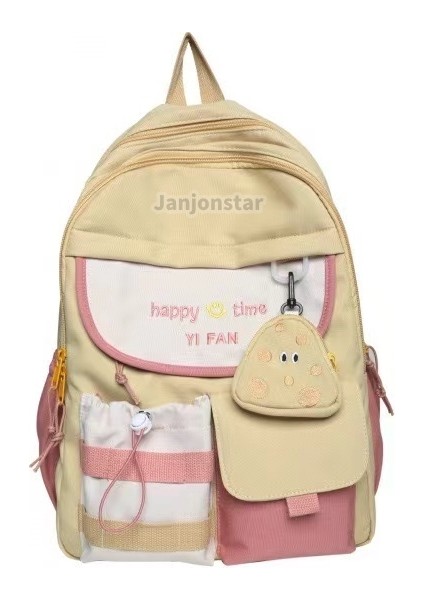 2024 Bahar Yeni Öğrenci Sırt Çantası Okul Çantası Basit Kore Tarzı Sırt Çantası Kadın Seyahat Eğlence Çantası (Yurt Dışından)