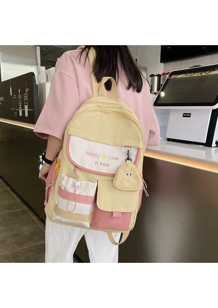 2024 Bahar Yeni Öğrenci Sırt Çantası Okul Çantası Basit Kore Tarzı Sırt Çantası Kadın Seyahat Eğlence Çantası (Yurt Dışından) modelleri
