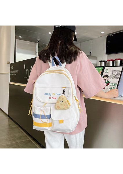 2024 Bahar Yeni Öğrenci Sırt Çantası Okul Çantası Basit Kore Tarzı Sırt Çantası Kadın Seyahat Eğlence Çantası (Yurt Dışından) indirimleri
