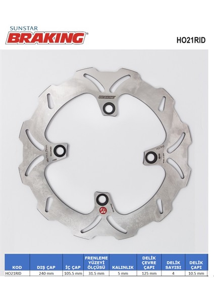 Dalgalı Fren Diski / Honda / X-Adv / 350CC / Arka / 2022-2023
