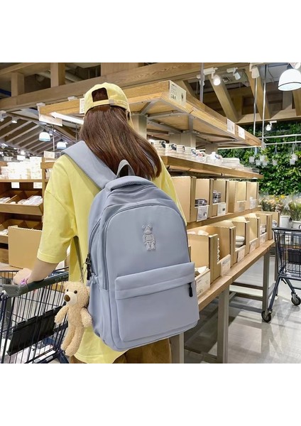 2072 Bahar Yeni Öğrenci Sırt Çantası Okul Çantası Basit Kore Tarzı Sırt Çantası Kadın Seyahat Eğlence Çantası (Yurt Dışından) indirimleri