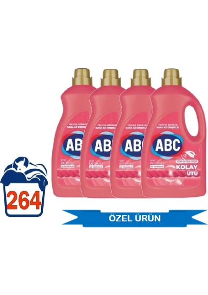 Abc Sıvı Çamaşır Deterjanı Kolay Ütü Için 4 Lt 4 Lü Set 264 Yıkama