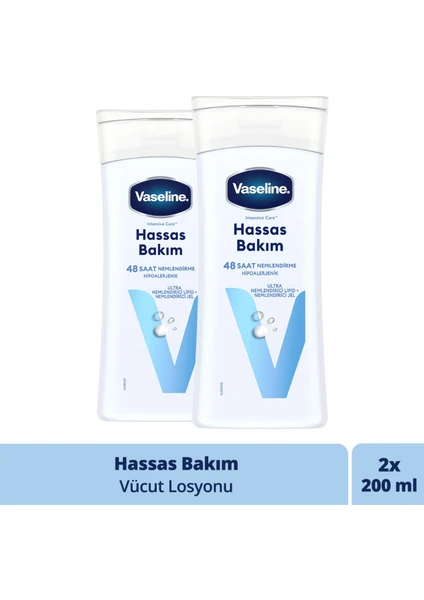 Vücut Losyonu Hassas Bakım Kuru Çok Kuru ve Hassas Ciltler İçin 200 ml x2