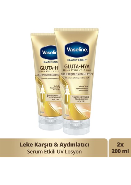 Gluta Hya Serum Etkili UV Losyon Leke Karşıtı ve Aydınlarıcı 200 ml x2