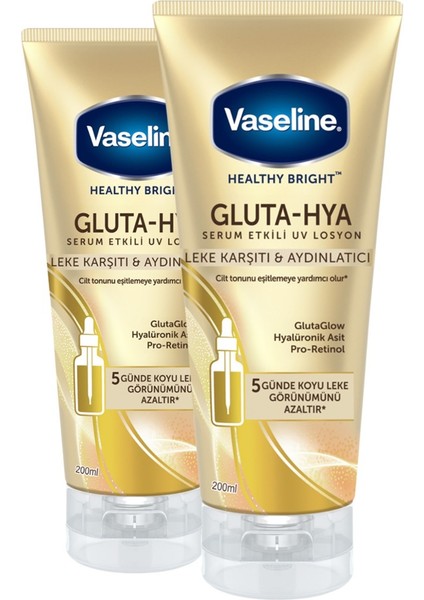 Gluta Hya Serum Etkili UV Losyon Leke Karşıtı ve Aydınlarıcı 200 ml x2