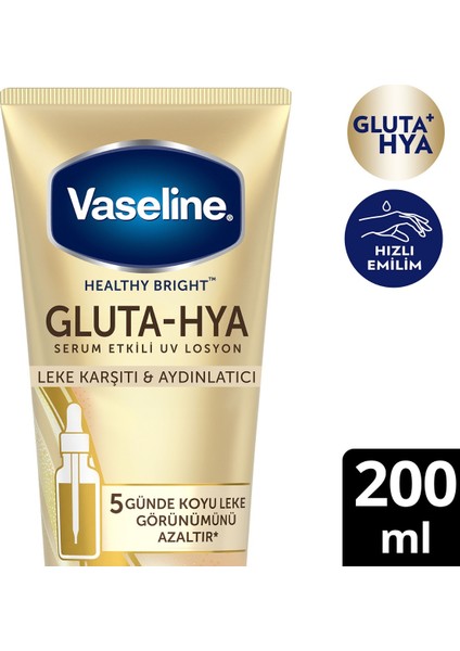 Gluta Hya Serum Etkili UV Losyon Leke Karşıtı ve Aydınlarıcı 200 ml