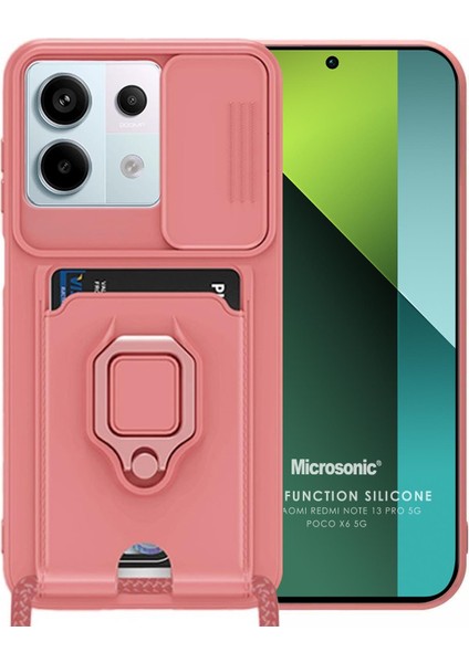 Xiaomi Redmi Note 13 Pro 5g Kılıf Multifunction Silicone Pembe