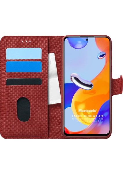 Xiaomi Redmi Note 12 Pro 4g Kılıf Fabric Book Wallet Kırmızı