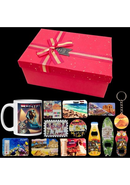 Mısır Hediye Kutusu 10 Parça Kupa Magnet Anahtarlık Kutu fiyatları