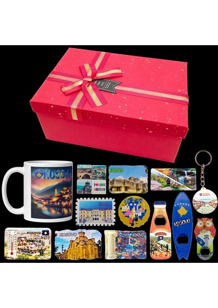 Kosova Hediye Kutusu 10 Parça Kupa Magnet Anahtarlık Kutu fiyatları