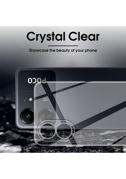 Xiaomi Poco C65 Kılıf Şeffaf 3D Kamera Korumalı Slim Fit Tasarım Esnek Renskiz Silikon Kapak