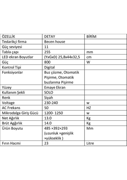 Siyah Dijital Mikrodalga Fırın MM-EM23P(BK)