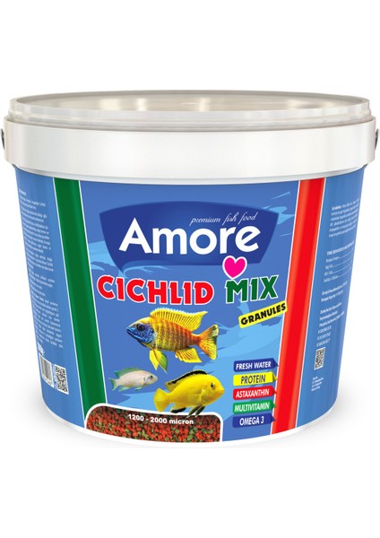 Malawi Cichlid Mix Granül 3kg Kova, Sera Discus 200GR, Granured 300GR Renklendirme Balık Yemi modelleri