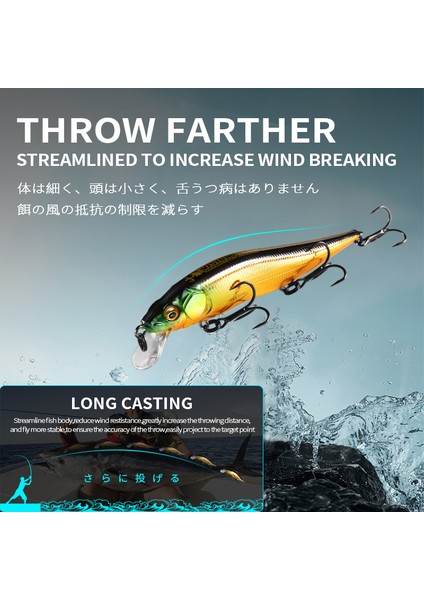 D Tarzı Bearkıng 9.8 cm 10G Sp Dalış Profesyonel Minnow Wobbler Balıkçılık Lures Lijerkbaits Yapay Yem Predator Mücadele (Yurt Dışından)