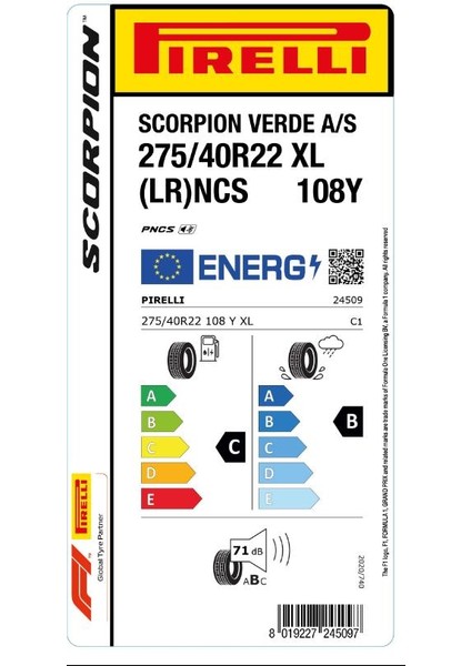 275/40 R22 108Y Xl Scorpion Verde All Season Lr Ncs Oto Dört Mevsim Lastiği (Üretim Yılı: 2024) fiyatları