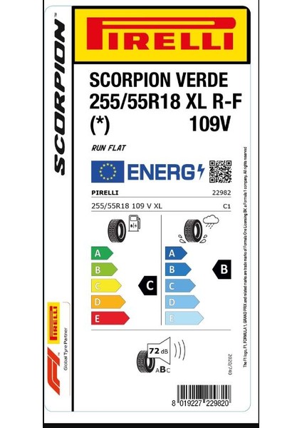 255/55 R18 109V Xl Scorpion Verde(*) Rft Oto Yaz Lastiği (Üretim Yılı: 2024) fiyatları