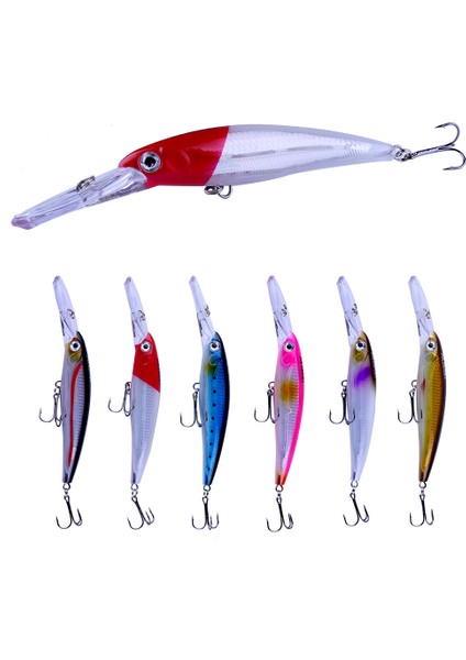No.6 Stili Hengjia M 30G Derin Dalış Büyük Minnow Cazibesi Yapay Wobbler Sert Yem Crankbait Levrek Pike Levrek Olta Takımı (Yurt Dışından) fiyatları