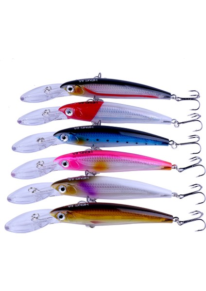 No.6 Stili Hengjia M 30G Derin Dalış Büyük Minnow Cazibesi Yapay Wobbler Sert Yem Crankbait Levrek Pike Levrek Olta Takımı (Yurt Dışından) modelleri