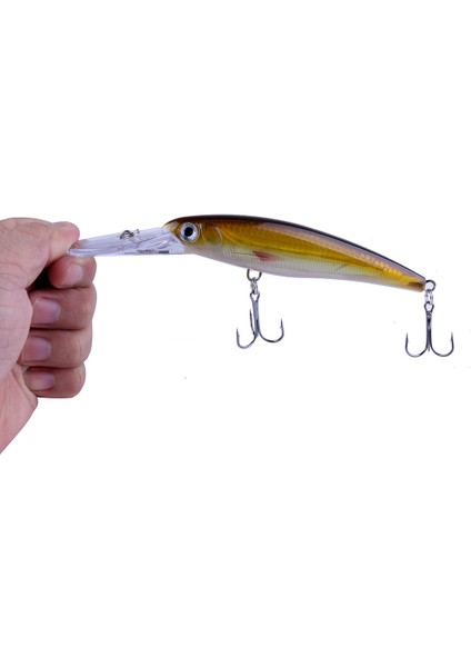 No.6 Stili Hengjia M 30G Derin Dalış Büyük Minnow Cazibesi Yapay Wobbler Sert Yem Crankbait Levrek Pike Levrek Olta Takımı (Yurt Dışından) fırsatları