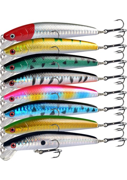 NO12 Tarzı 1 Adet Lazer Minnow Balıkçılık Cazibesi 9.5 cm 8.5g Pesca Kanca Balık Wobbler Krankbait Yapay Japonya Sert Yem Swimbait Mücadele (Yurt Dışından) fiyatları