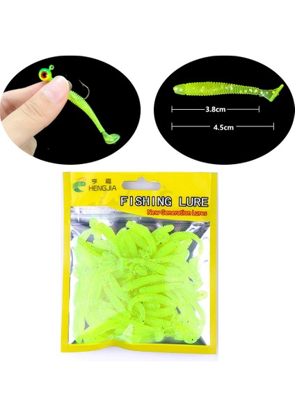 No.1 Stili Hengjia Lot 4.5cm Küçük Yumuşak Solucan Swimbait T Kuyruk Silikon Yem Wobbler Sazan Bas Pike Için Olta Takımı (Yurt Dışından) modelleri
