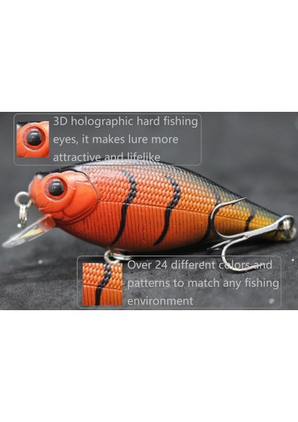 C547X67 Tarzı Wlure Crankbait Balıkçılık Cazibesi 6.5 cm 7.4g Düz Gövde Geniş Wobbler Misk Yem Yüzen Tank Test Edilmiş Sert Yem Varyant Renk (Yurt Dışından) modelleri