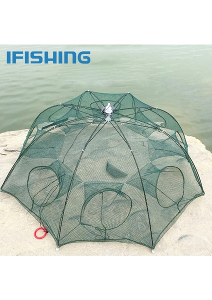 No.4 Stili Ultralight Gözenekli Taşınabilir Balık Ağı Naylon Otomatik Katlanabilir Balık Yemleri Yakalamak Tuzak Karides Kafes Otomatik Katlanır Balık Ağı (Yurt Dışından)