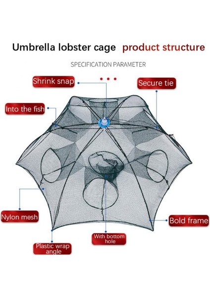 No.4 Stili Ultralight Gözenekli Taşınabilir Balık Ağı Naylon Otomatik Katlanabilir Balık Yemleri Yakalamak Tuzak Karides Kafes Otomatik Katlanır Balık Ağı (Yurt Dışından)