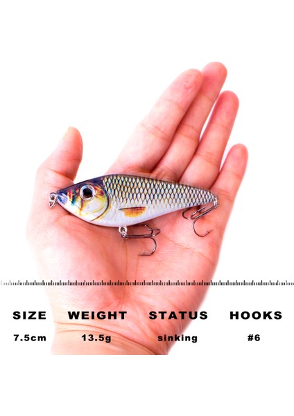 Tlg Shop JKB075-04 Stili Ccltba Planör Jerkbait 7cm.5cm Sert Yemler Balıkçılık Lures Plastik Yapay Wobblers Çıngırak Cazibesi Pike Bas Balıkçılık Jerk Mücadele (Yurt Dışından)