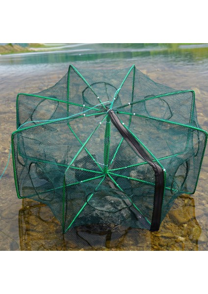 No.10 Stili Delikli Katlanmış Taşınabilir Altıgen Balık Ağı Kerevit Balık Otomatik Tuzak Karides Sazan Catcher Kafesleri Örgü Ağları Crabtrap (Yurt Dışından)