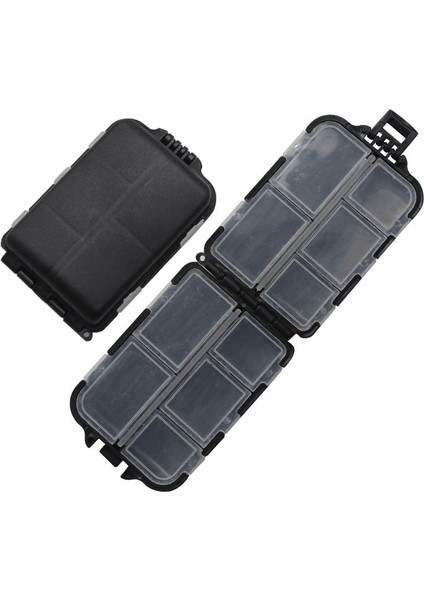 Siyah Stil 10 Bölmeli Mini Saklama Kutusu Uçan Olta Takımı Kutusu Balıkçılık Kaşık Kanca Yem Saklama Kutusu Balıkçılık Aksesuarları (Yurt Dışından)