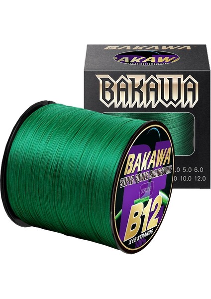 Yeşil Stil X12-100M-6.0 Bakawa X12 X8 Süper Güçlü 12 Iplikçik 8 Iplikçik Örgülü Olta Ültifilament Pe Hattı Tuzlu Su Olta Takımı (Yurt Dışından)