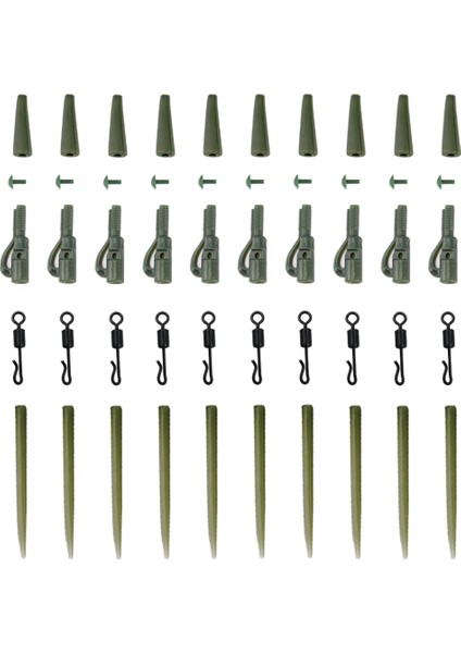 40 Adet Tarzı Balıkçılık Sazan Mücadele Kurşun Klip Hızlı Değişim Döner Kuyruk Kauçuk Anti Arapsaçı Kollu Sazan Balıkçılık Aksesuarları (Yurt Dışından)