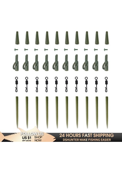 40 Adet Tarzı Balıkçılık Sazan Mücadele Kurşun Klip Hızlı Değişim Döner Kuyruk Kauçuk Anti Arapsaçı Kollu Sazan Balıkçılık Aksesuarları (Yurt Dışından) fiyatları