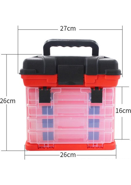 Gri Tarzı 1 Adet Taşınabilir 4 Kat Olta Takımı Kutusu El Büyük Kapasiteli Yüksek Mukavemetli Cazibesi Alet Kutusu Saplı (Yurt Dışından) fırsatları