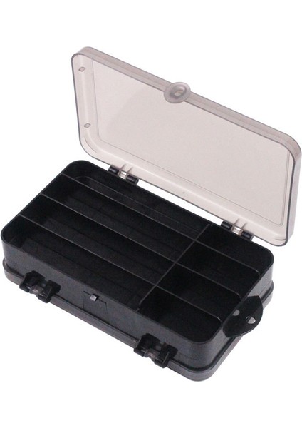 Siyah Stil Balıkçılık Alet Saklama Kutusu Düz Renk Çok Bölmeli Yedek Yem Cazibesi Balık Alet Çantası Organizatör Aksesuarları (Yurt Dışından)