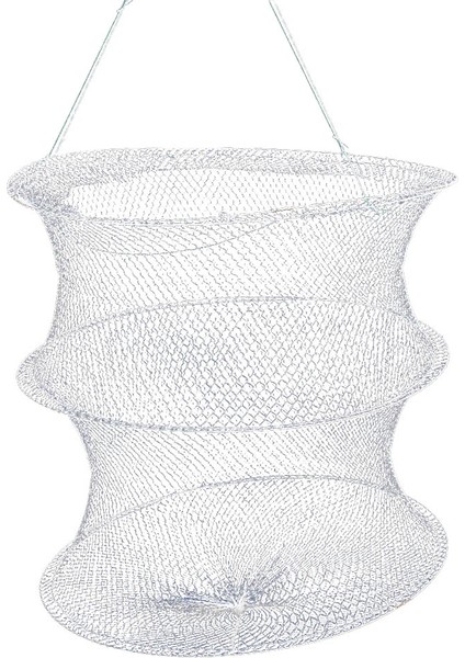 Beyaz Stil 2 Kat Taşınabilir Balık Ağı Kıvrımlı Örgü Kafes Döküm Net Balıkçılık Tuzak Ağ Katlanabilir Balık Ağı Mücadele 33X30 cm (Yurt Dışından)