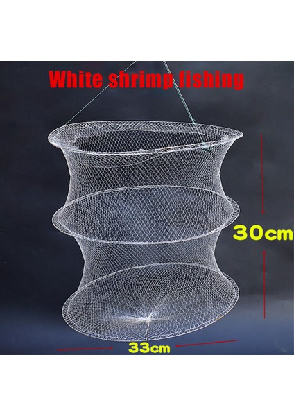 Beyaz Stil 2 Kat Taşınabilir Balık Ağı Kıvrımlı Örgü Kafes Döküm Net Balıkçılık Tuzak Ağ Katlanabilir Balık Ağı Mücadele 33X30 cm (Yurt Dışından)