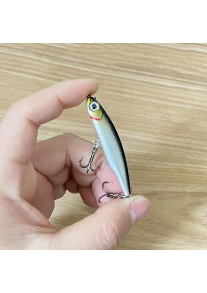 No.6 Stili 50MM-3.5G Kral Kalem Balıkçılık Cazibesi Wobblers 5 cm 3.5g Mini Yapay Metal Sert Yem Jig 3D Gözler Pesca Alabalık Olta Takımı (Yurt Dışından)