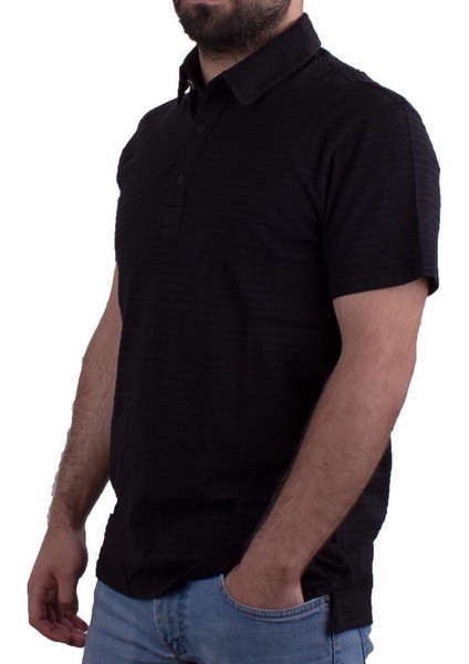 2214CN Siyah Polo Yaka Erkek T-Shirt modelleri