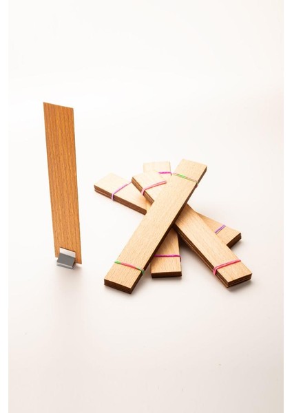 Ahşap Mum Fitili + Yapışkanlı Sehpa - 40 Adet ( 25MM x 150MM x 0,5mm ) modelleri