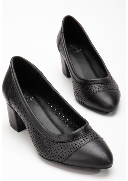 Kadın Deri Delikli Topuklu Ayakkabı 2863 Topuklu Ayakkabı Sıyah 36 fiyatları